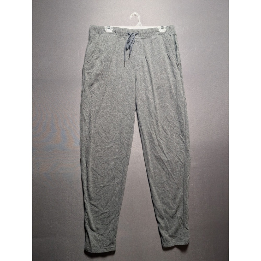 Eddie Bauer Lounge Pants Mens Large Heathered Gray French Terry Lined Drawstring